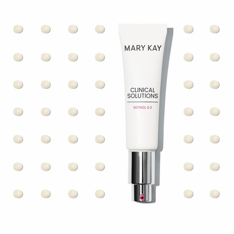 Mary Kay Clinical Solutions Retinol 0.3 surrounded dots of serum.